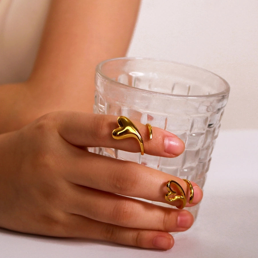 Jewelry Vintage Style Simple Style Geometric 304 Stainless Steel 18K Gold Plated Open Rings