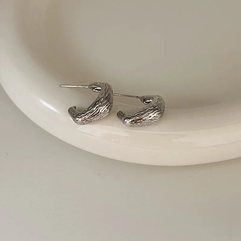 1 Pair Streetwear Geometric Heart Shape Plating Alloy Earrings