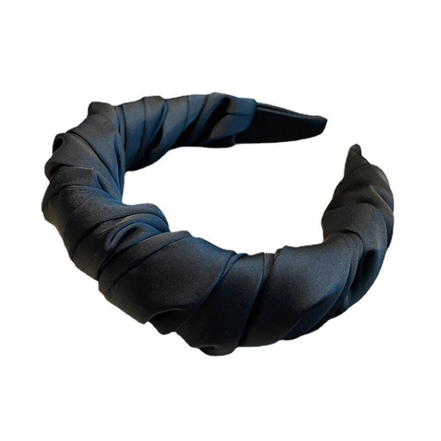 simple style solid color cloth pleated hair band
