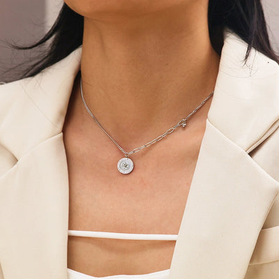 Jewelry Elegant Lady Simple Style Floral 304 Stainless Steel Pendant Necklace