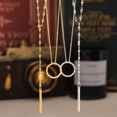 Jewelry Exaggerated Vacation Simple Style Circle Titanium Steel Pendant Necklace Necklace