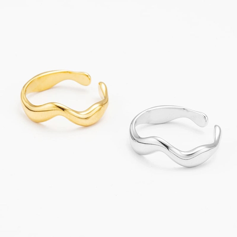 Jewelry Simple Style Solid Color 304 Stainless Steel Asymmetrical Open Rings