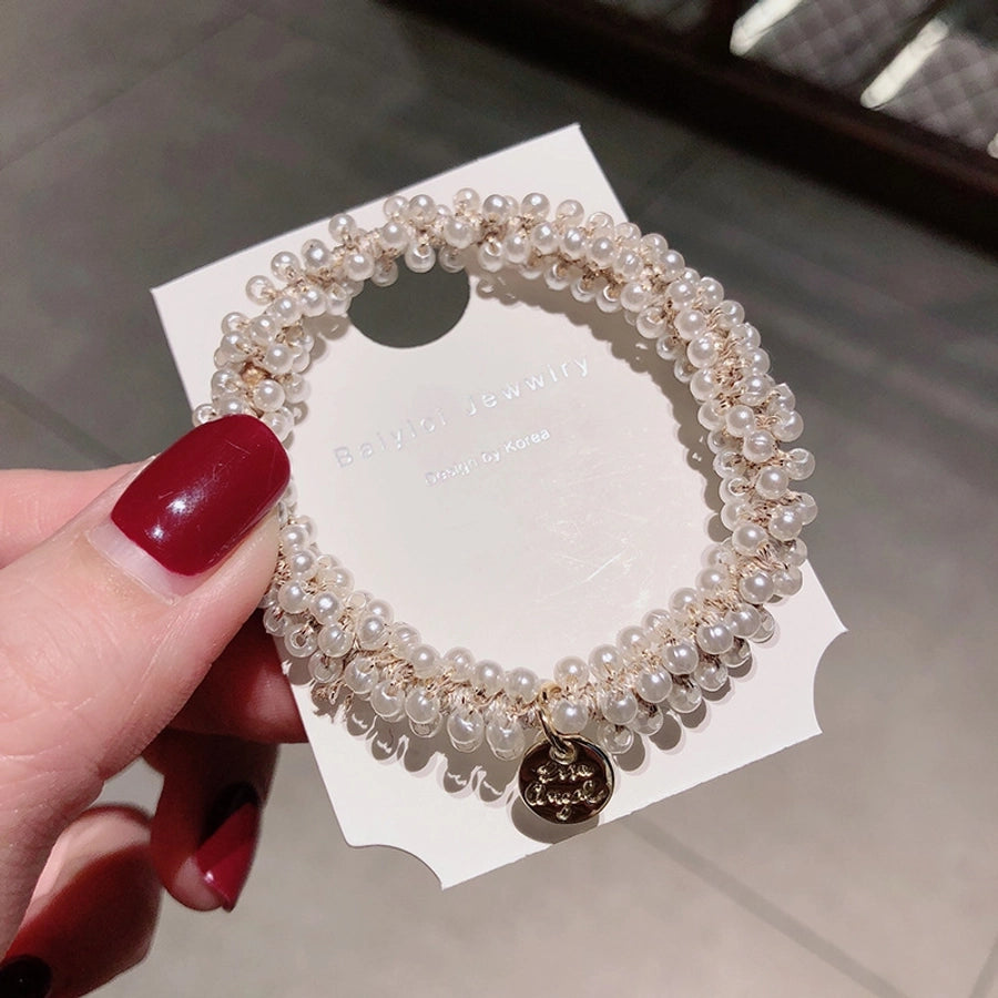 Women's Simple Style Solid Color Artificial Crystal Inlay Zircon Hair Tie