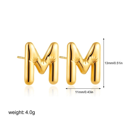 1 Pair Classic Style Letter 304 Stainless Steel Ear Studs