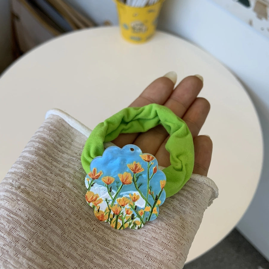 Women's Cartoon Style Flower Arylic Hair Tie