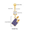1 Piece Belly Rings Rock Punk Pumpkin Bat Skull 316 Stainless Steel  Alloy Epoxy Inlay Rhinestones Zircon Gold Plated
