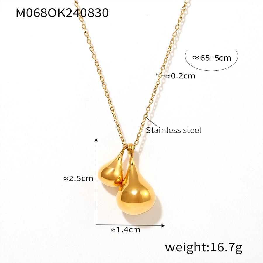 Jewelry Preppy Style Simple Style Artistic Water Droplets 304 Stainless Steel Sweater Chain