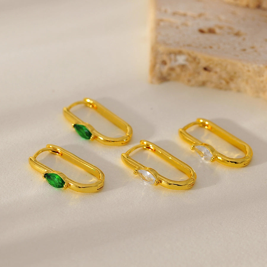 1 Pair Elegant Classic Style Geometric Copper Zircon Earrings