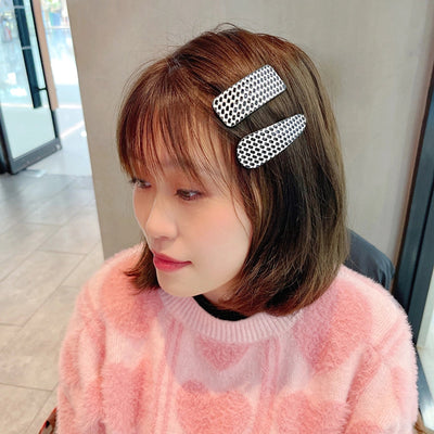 new word clip flashing diamond checkerboard pattern hairpin hair accessories