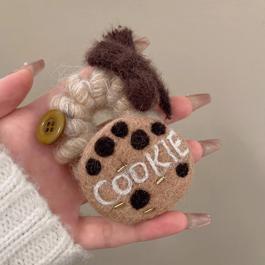 Cute Women's Letter Donuts Felt Hair Tie