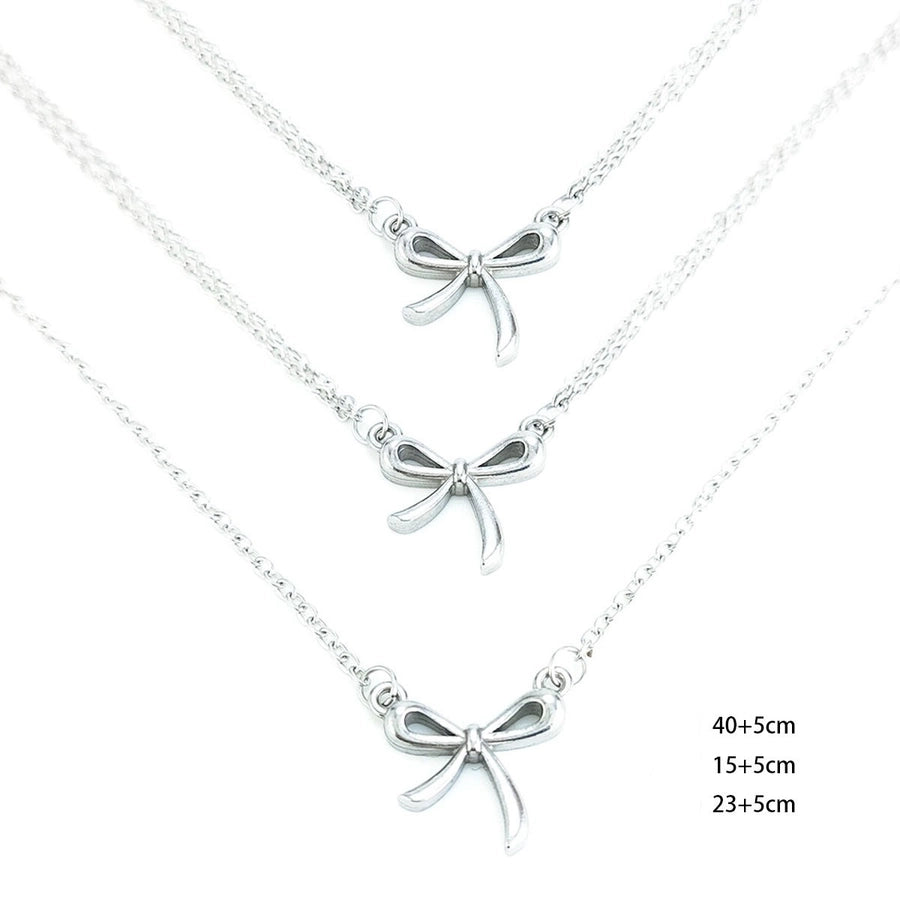 Jewelry Streetwear Bow Knot 304 Stainless Steel Plating Bracelets Anklet Necklace
