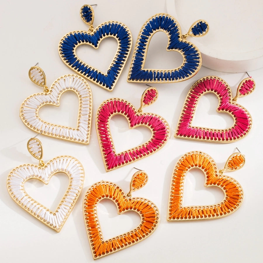 1 Pair Wedding Vacation Simple Style Heart Shape Alloy 16K Gold Plated Drop Earrings