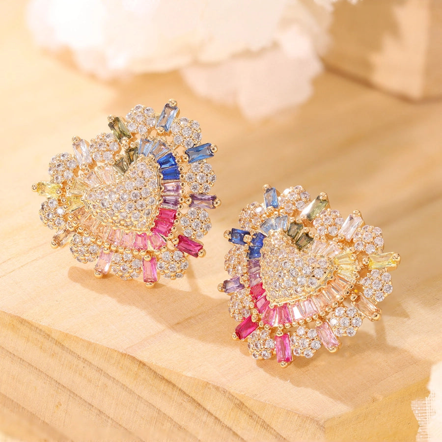 Copper Plating Heart Shape Jewelry Set