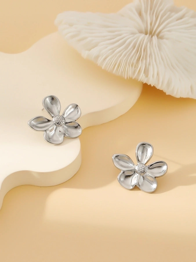 1 Pair Exaggerated Simple Style Oversized Flower Butterfly 304 Stainless Steel Ear Studs
