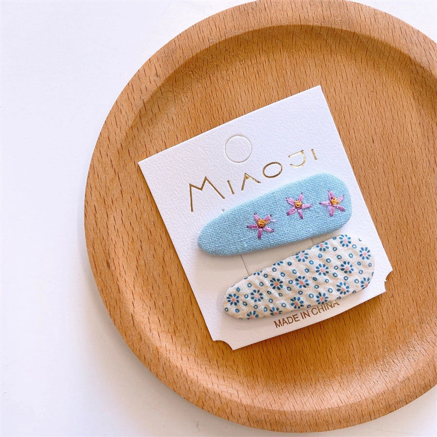 Girl'S Simple Style Classic Style Flower Cloth Contrast Collar Hair Clip