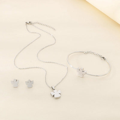 Jewelry Simple Style Angel 304 Stainless Steel 18K Gold Plated Jewelry Set