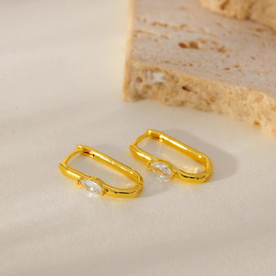 1 Pair Elegant Classic Style Geometric Copper Zircon Earrings