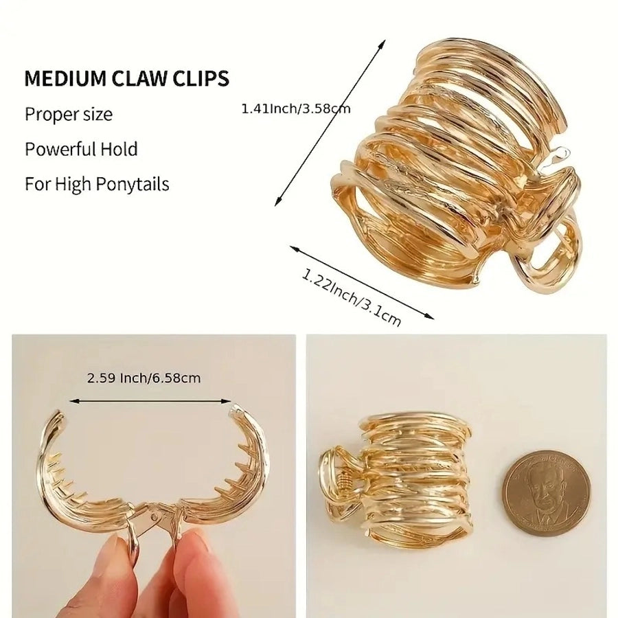 Women's Casual Simple Style Solid Color Alloy Hair Claws