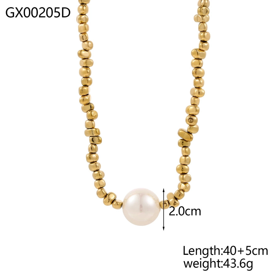 Jewelry Simple Style Geometric 304 Stainless Steel 18K Gold Plated Multi Charms Necklace
