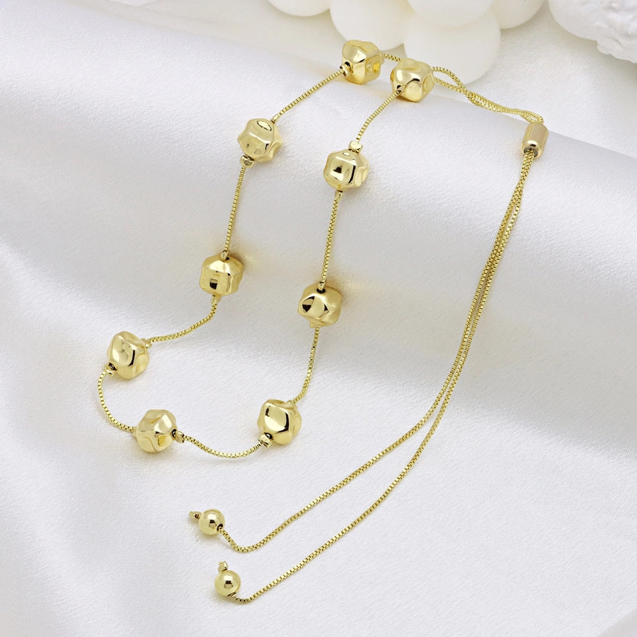 Copper 18K Gold Plated Plating Geometric Pendant Necklace