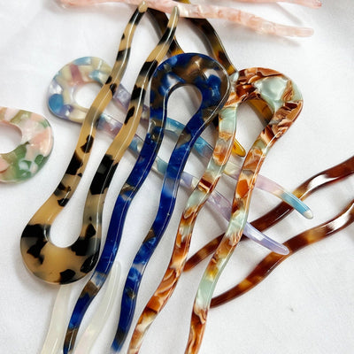 Women's Simple Style U Shape Leopard Acetic acid sheets Hairpin