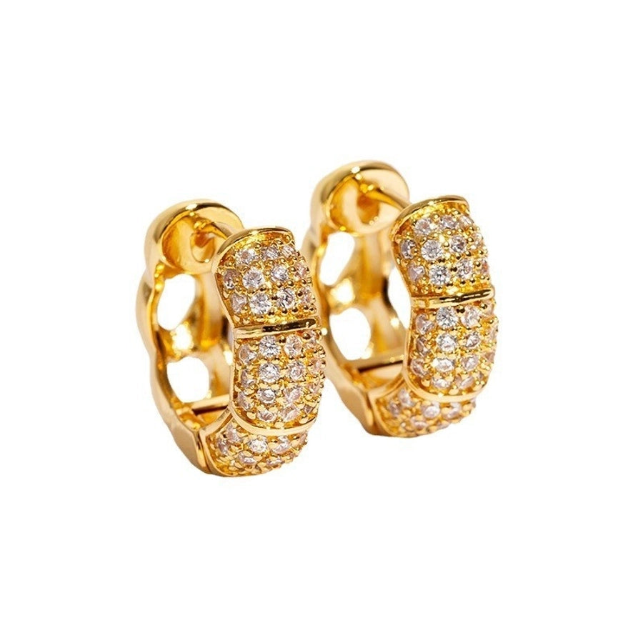 1 Pair Elegant Geometric Plating Copper Zircon Earrings