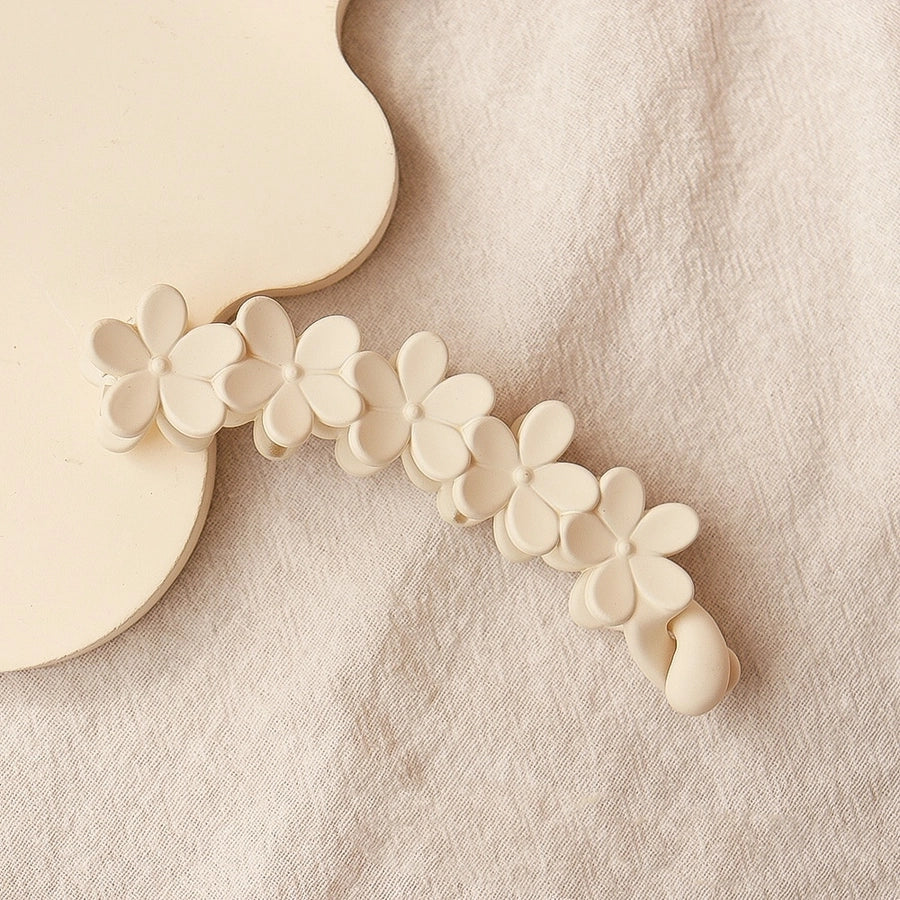 Women's Simple Style Flower Plastic Resin Spray Paint Hair Clip