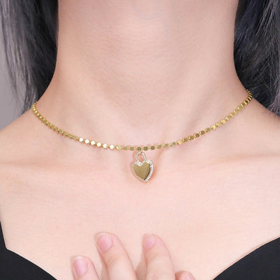 Jewelry Vintage Style Classic Style Heart Shape Copper Pendant Necklace