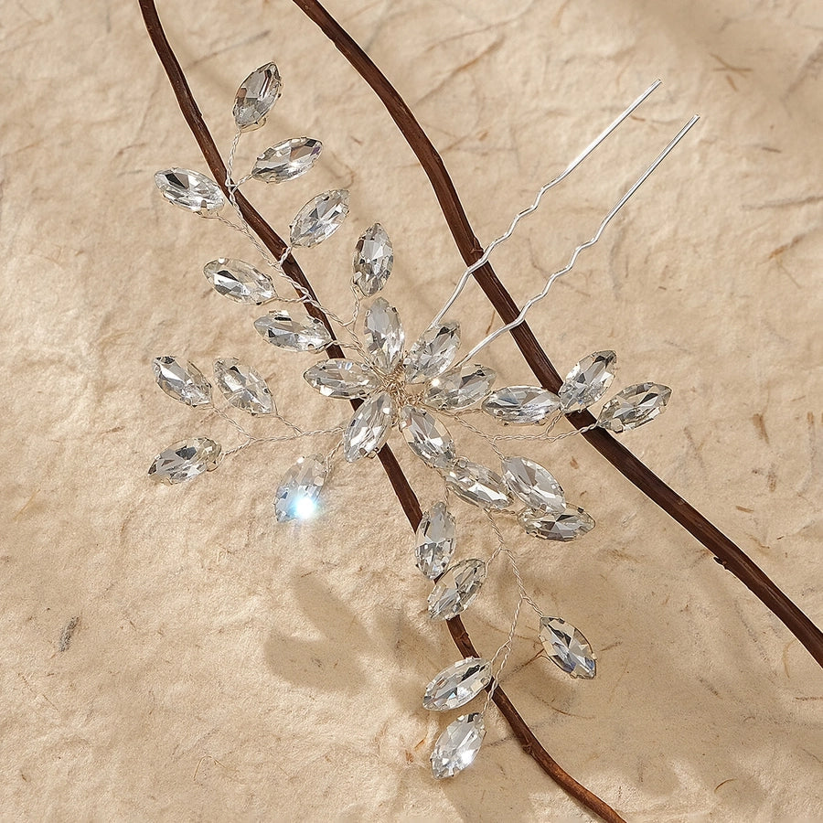 Antique U-shaped Hairpin Hair Accessories Simple Rhinestone Pin Hairpin Photography Portrait High-end Hair Hairpin