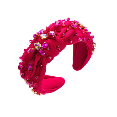luxurious knot cloth rhinestone inlay rhinestones hair band