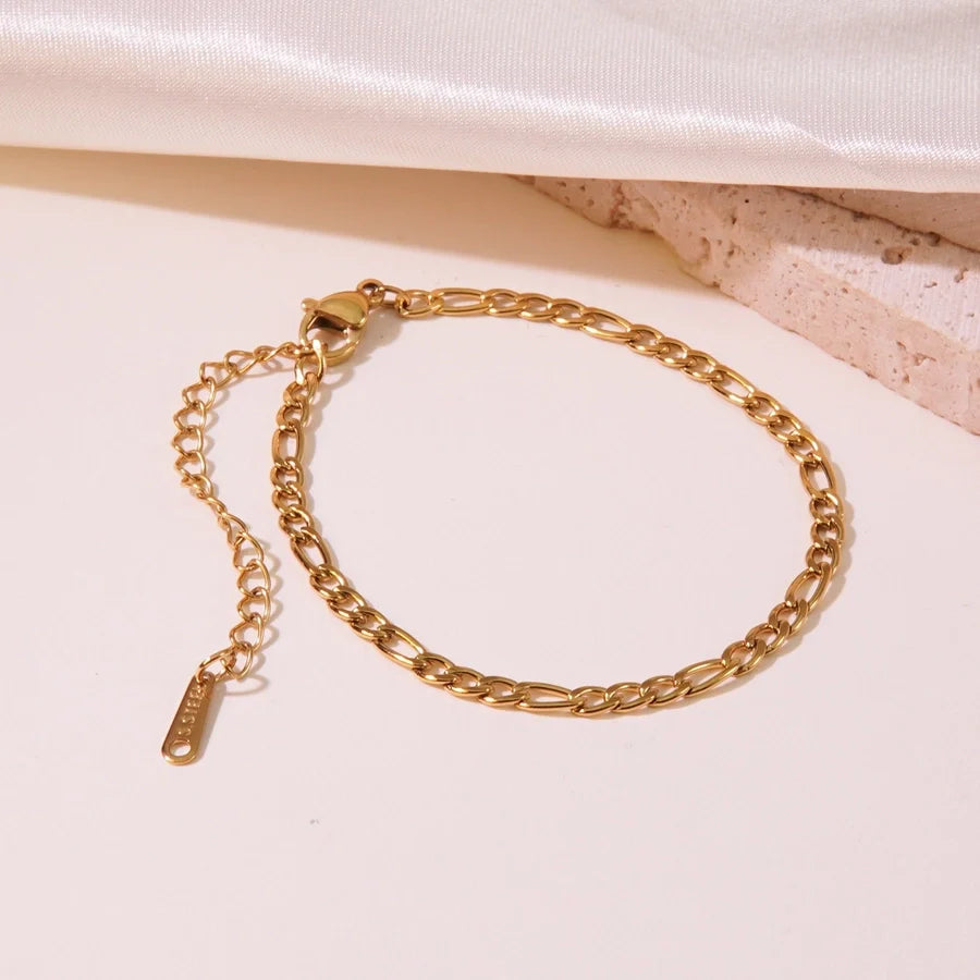 Jewelry Simple Style Classic Style Streetwear Geometric 304 Stainless Steel 18K Gold Plated Bracelets Necklace