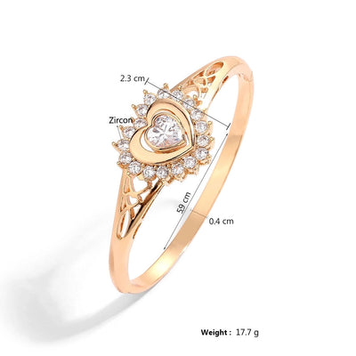 Casual Simple Style Streetwear Heart Shape 304 Stainless Steel Zircon Stainless Steel Bracelets In Bulk