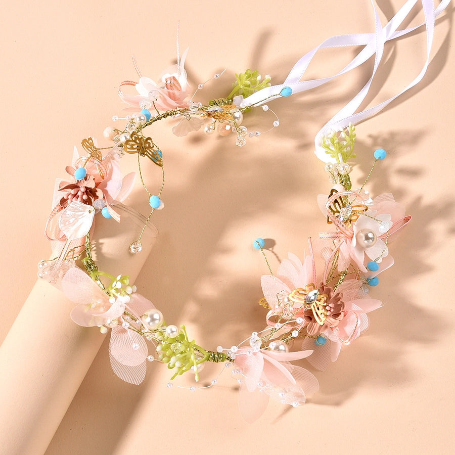 new flower butterfly garland wedding bride headwear headband