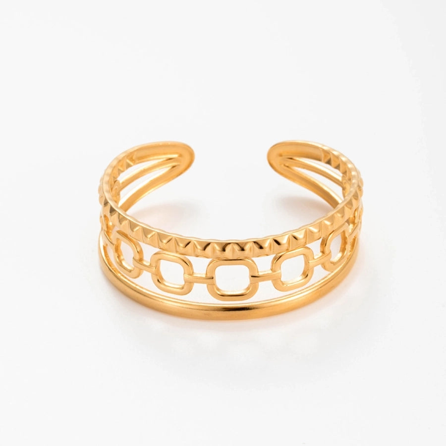 Vintage Style French Style Rabbit Leaf 304 Stainless Steel Cuff Bracelets In Bulk