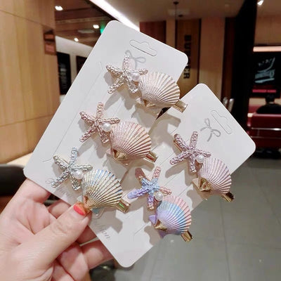 Japanese Style  Internet Celebrity Hair Clip Ocean Style Starfish Shell Duckbill Clip Bangs Clip Side Clip Japanese and Korean Style  Hair Accessories Women