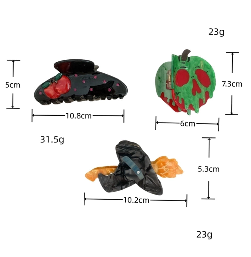 Women's Korean Style Pumpkin Color Block Cherry Acetic acid sheets Hair Claws