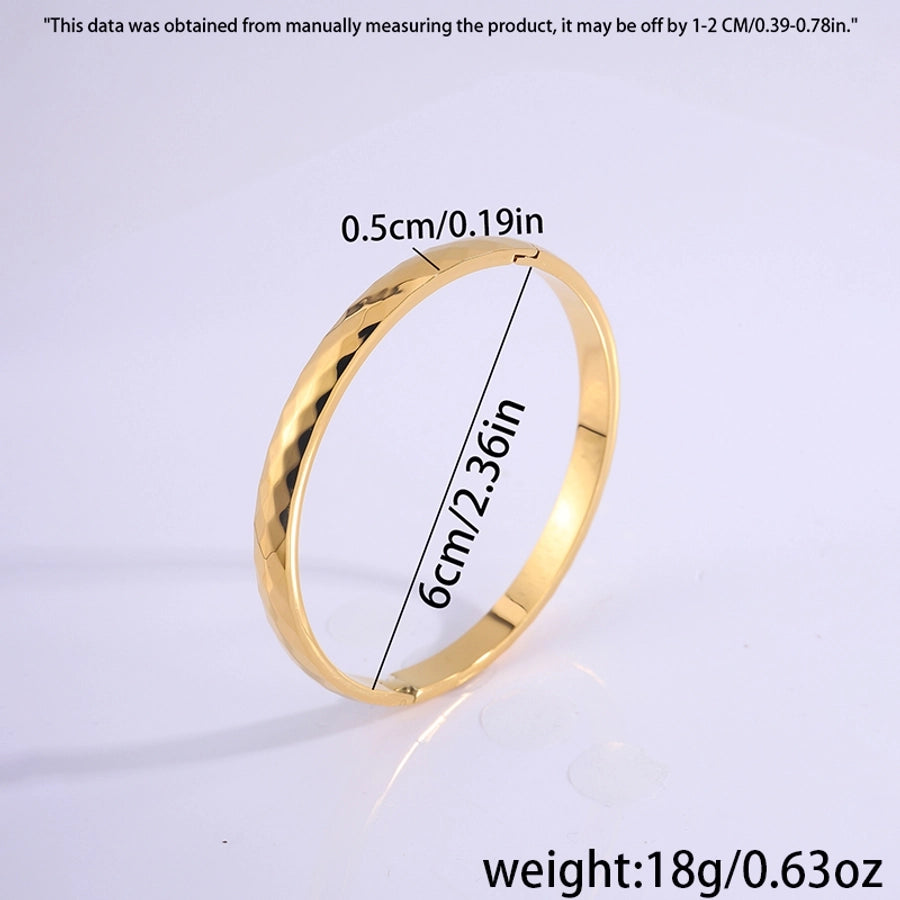 Casual Simple Style Solid Color Titanium Steel  Bangle