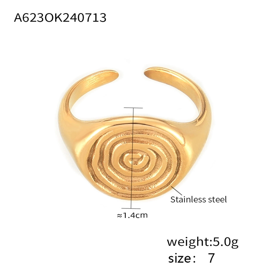 Jewelry Hawaiian Modern Style Circle Heart Shape Titanium Steel Open Rings