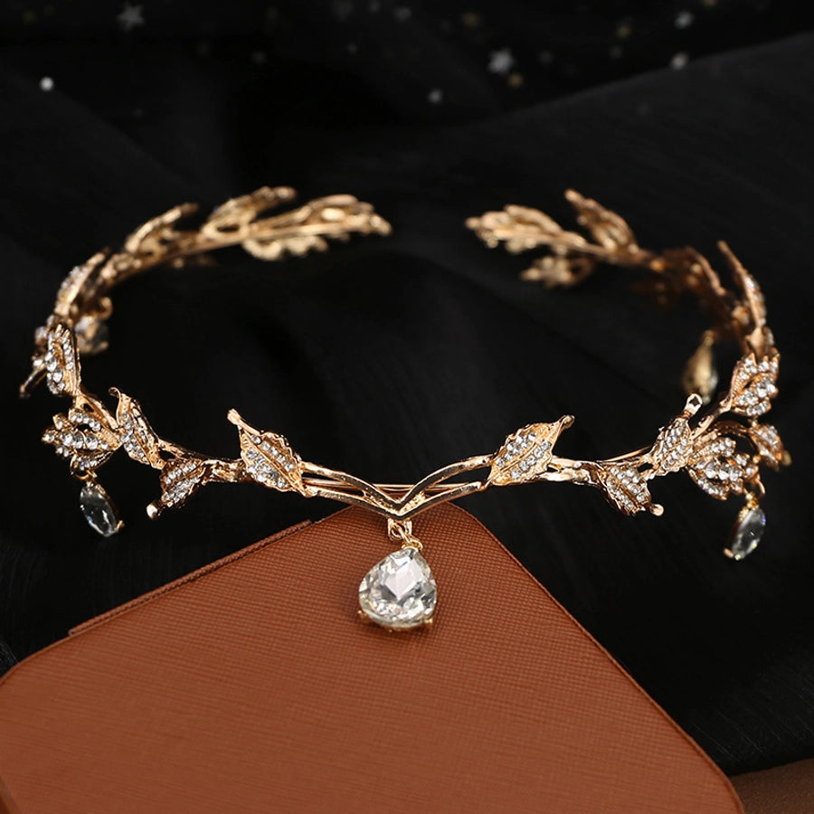 Korean-style eyebrow pendant wedding headdress bridal jewelry alloy rhinestone headband crown princess hair accessories wedding accessories