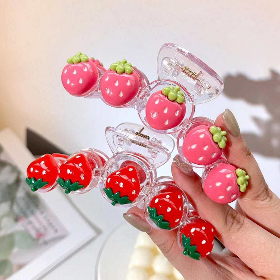 Women's Cartoon Style Peach Strawberry Plastic Resin Hair Claws