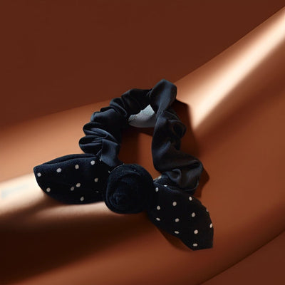 Women's Classic Style Polka Dots Bow Knot Cloth Flannel Printing Hair Tie