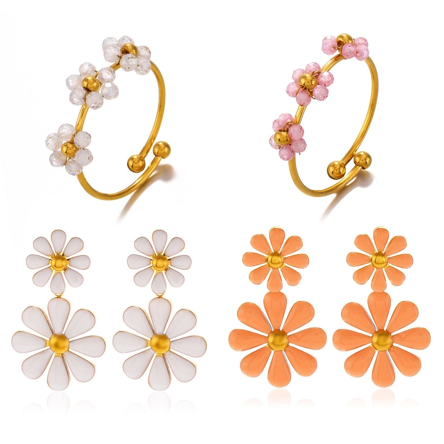 Jewelry Elegant Pastoral Flower Titanium Steel Jewelry Set