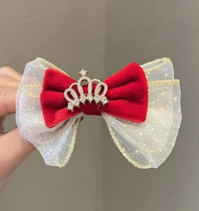 fashion crown gauze epoxy inlay rhinestones hair clip hair band 1 piece