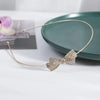 women's simple style waves flower bow knot metal inlay pearl zircon hair band