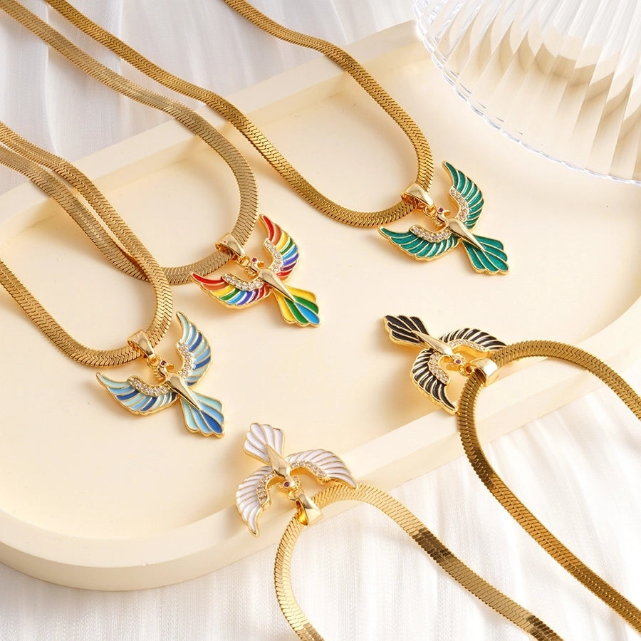 Jewelry Glam Sexy Bird 304 Stainless Steel Copper Necklace