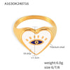 Jewelry Casual Luxurious Modern Style Devil's Eye Titanium Steel 18K Gold Plated Enamel Plating Rings