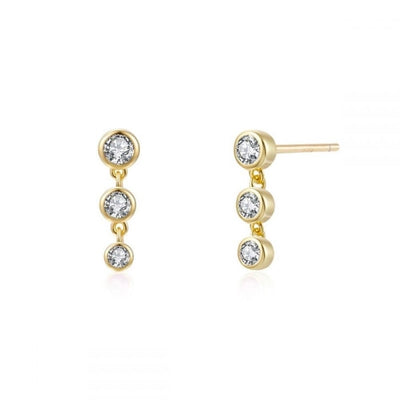 1 Pair Casual Elegant Geometric Copper Zircon Drop Earrings Ear Studs