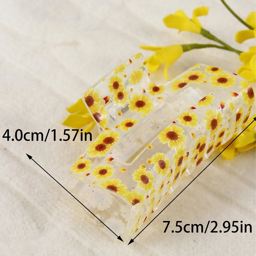 Women's Simple Style Sunflower Acetic acid sheets Hair Claws