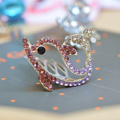 fashion crown gauze epoxy inlay rhinestones hair clip hair band 1 piece