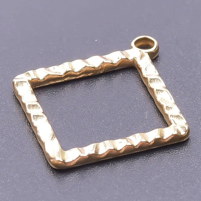 Jewelry Basic Simple Style Classic Style Square 304 Stainless Steel 18K Gold Plated Plating Pendant Necklace